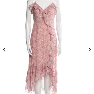 INTERMIX Pink Floral High Low Dress